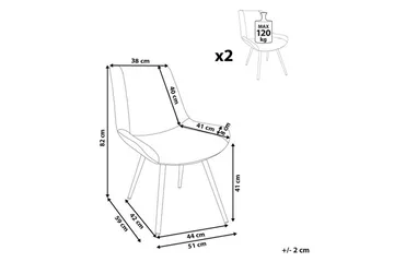 Set med 2 matstolar Avilla - Vit, Svart - Möbler - Fåtölj & stolar - Matstol & köksstol