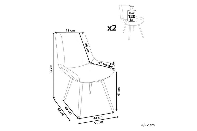 Set med 2 matstolar Avilla - Vit, Svart - Möbler - Fåtölj & stolar - Matstol & köksstol