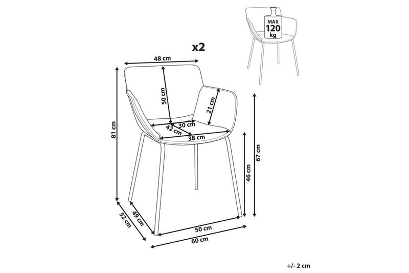 Set med 2 matstolar Axtel - Grå, svart - Möbler - Fåtölj & stolar - Matstol & köksstol