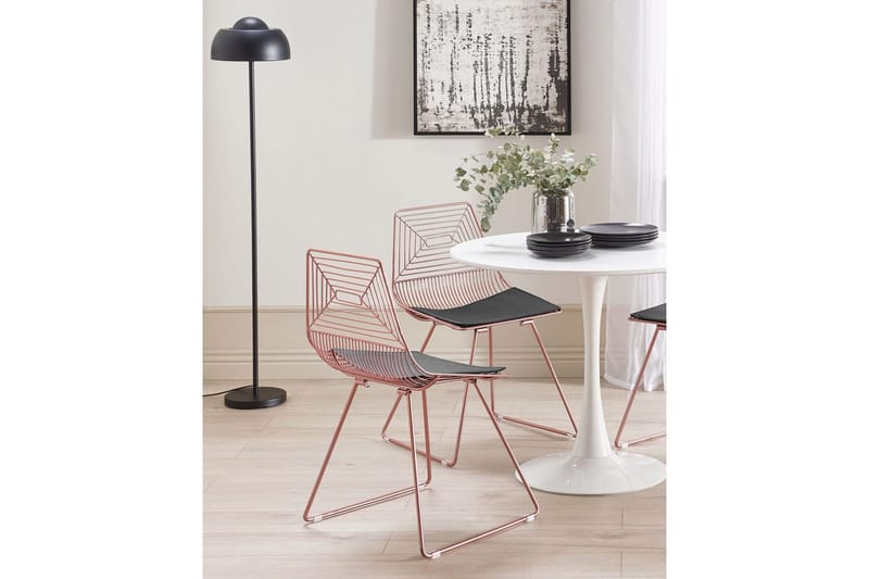 Set med 2 matstolar Beatty - Rosa guld, svart - Möbler - Fåtölj & stolar - Matstol & köksstol