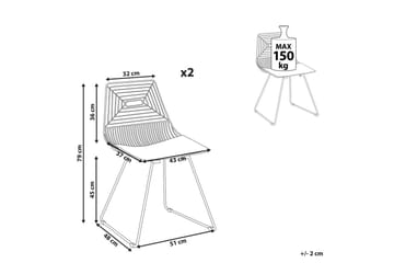 Set med 2 matstolar Beatty - Rosa guld, svart - Möbler - Fåtölj & stolar - Matstol & köksstol