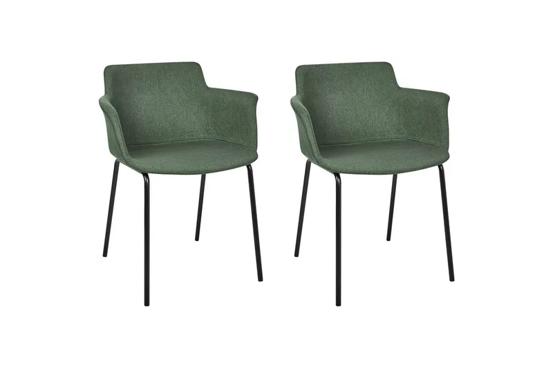 Set med 2 matstolar Belfield, Grön, Svart