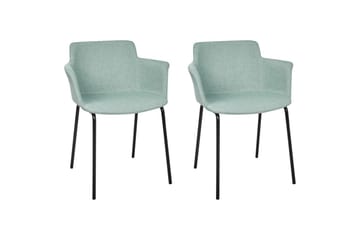 Set med 2 matstolar Belfield - Mintgrön, Svart - Möbler - Fåtölj & stolar - Matstol & köksstol