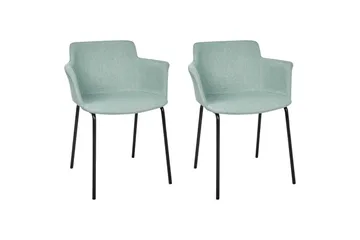 Set med 2 matstolar Belfield - Mintgrön, Svart - Möbler - Fåtölj & stolar - Matstol & köksstol