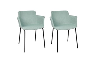 Set med 2 matstolar Belfield - Mintgrön, Svart - Möbler - Fåtölj & stolar - Matstol & köksstol
