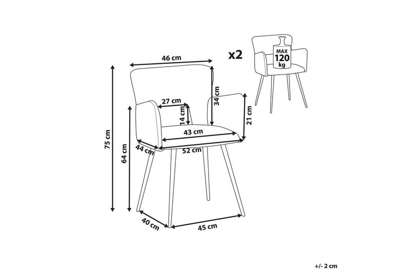 Set med 2 matstolar Bouclé Sanilac - Möbler - Fåtölj & stolar - Matstol & köksstol