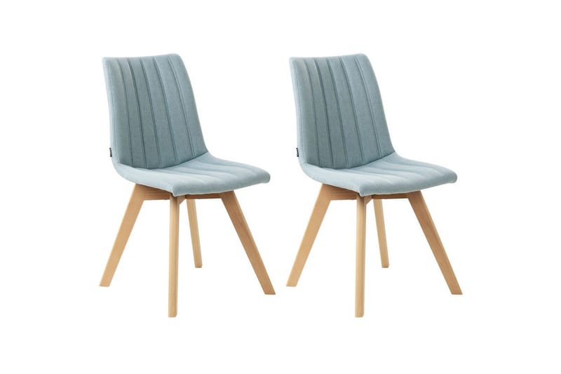 Set med 2 matstolar Calgary, Blått, ljust trä