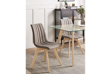 Set med 2 matstolar Calgary - Brunt, ljust trä - Möbler - Fåtölj & stolar - Matstol & köksstol