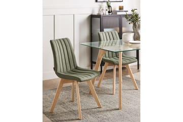 Set med 2 matstolar Calgary - Grönt, ljust trä - Möbler - Fåtölj & stolar - Matstol & köksstol