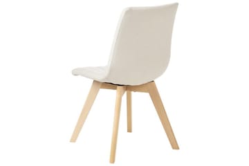 Set med 2 matstolar Calgary - Vit, ljust trä - Möbler - Fåtölj & stolar - Matstol & köksstol