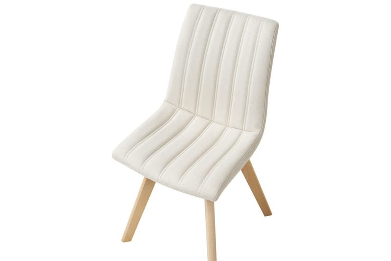 Set med 2 matstolar Calgary - Vit, ljust trä - Möbler - Fåtölj & stolar - Matstol & köksstol