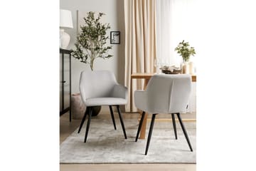 Set med 2 matstolar Casmalia - Beige, svart - Möbler - Fåtölj & stolar - Matstol & köksstol