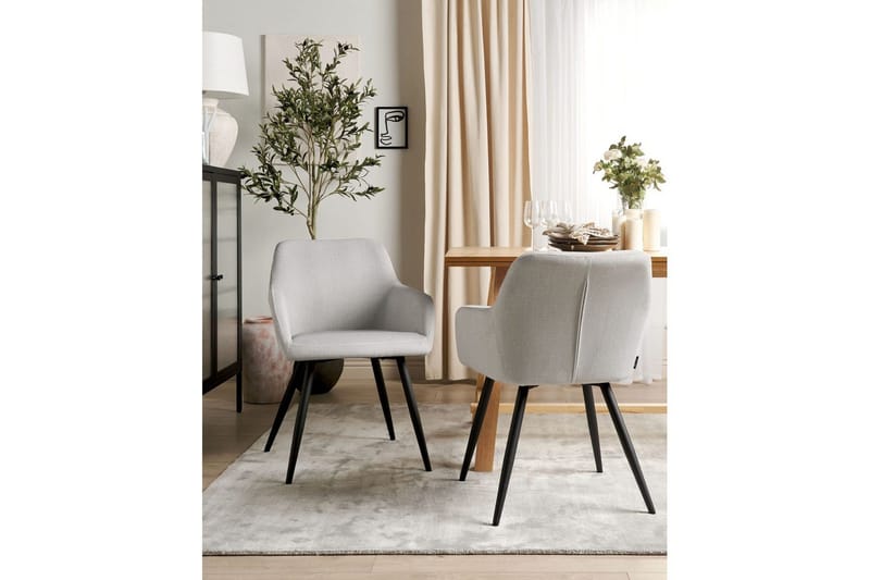 Set med 2 matstolar Casmalia - Beige, svart - Möbler - Fåtölj & stolar - Matstol & köksstol