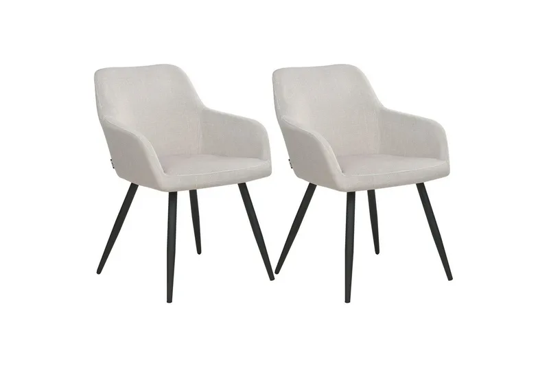 Set med 2 matstolar Casmalia, Beige, svart