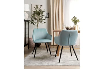 Set med 2 matstolar Casmalia - Blå, Svart - Möbler - Fåtölj & stolar - Matstol & köksstol