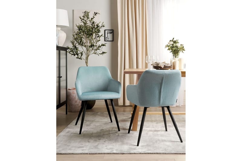 Set med 2 matstolar Casmalia - Blå, Svart - Möbler - Fåtölj & stolar - Matstol & köksstol