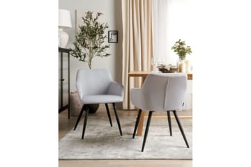 Set med 2 matstolar Casmalia - Grå, svart - Möbler - Fåtölj & stolar - Matstol & köksstol