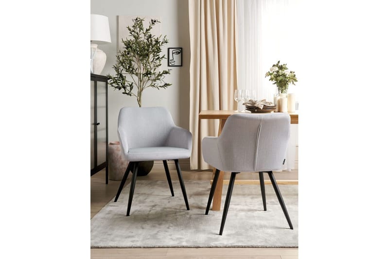 Set med 2 matstolar Casmalia - Grå, svart - Möbler - Fåtölj & stolar - Matstol & köksstol