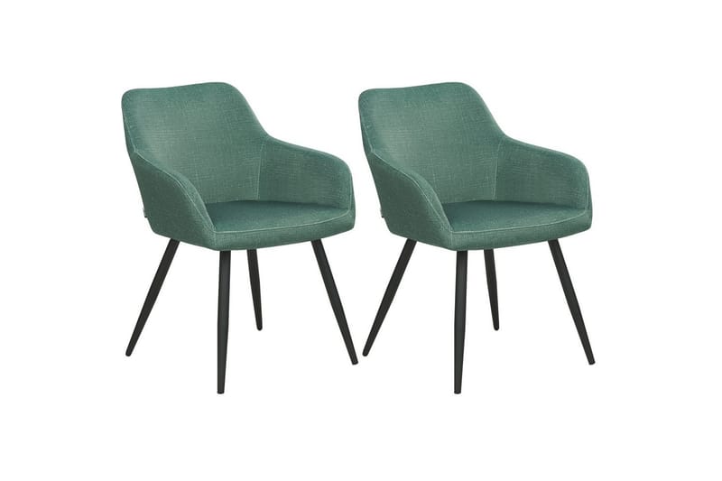 Set med 2 matstolar Casmalia - Grön, Svart - Möbler - Fåtölj & stolar - Matstol & köksstol