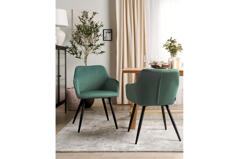 Set med 2 matstolar Casmalia - Grön, Svart - Möbler - Fåtölj & stolar - Matstol & köksstol