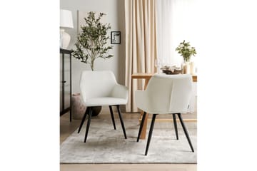 Set med 2 matstolar Casmalia - Vit, Svart - Möbler - Fåtölj & stolar - Matstol & köksstol