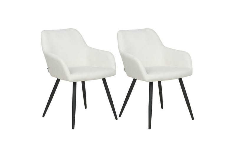 Set med 2 matstolar Casmalia - Vit, Svart - Möbler - Fåtölj & stolar - Matstol & köksstol