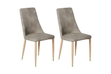 Set med 2 matstolar Clayton - Grå, ljust trä - Möbler - Fåtölj & stolar - Matstol & köksstol