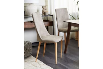 Set med 2 matstolar Clayton - Grå, ljust trä - Möbler - Fåtölj & stolar - Matstol & köksstol