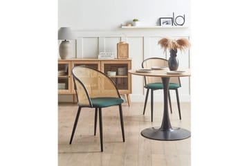 Set med 2 matstolar Cornell - Grönt, svart, ljust trä - Möbler - Fåtölj & stolar - Matstol & köksstol