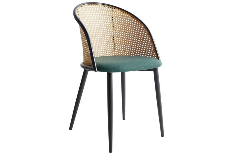 Set med 2 matstolar Cornell - Grönt, svart, ljust trä - Möbler - Fåtölj & stolar - Matstol & köksstol