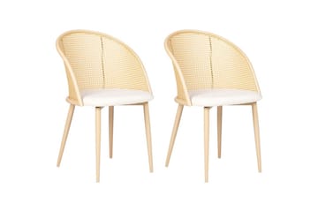 Set med 2 matstolar Cornell - Ljus trä, beige - Möbler - Fåtölj & stolar - Matstol & köksstol