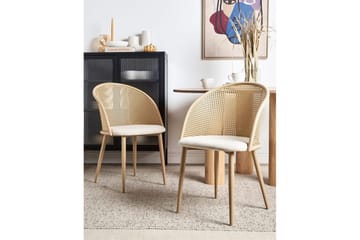 Set med 2 matstolar Cornell - Ljus trä, beige - Möbler - Fåtölj & stolar - Matstol & köksstol
