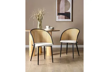 Set med 2 matstolar Cornell - Svart, beige, ljust trä - Möbler - Fåtölj & stolar - Matstol & köksstol