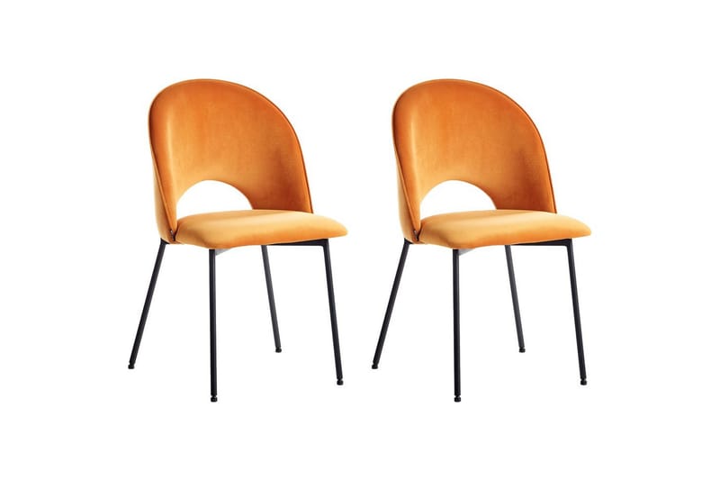Set med 2 matstolar Covelo - Orange, svart - Möbler - Fåtölj & stolar - Matstol & köksstol