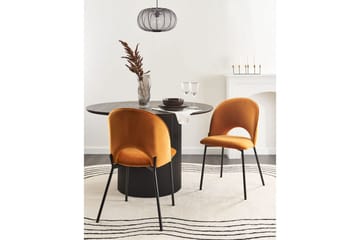 Set med 2 matstolar Covelo - Orange, svart - Möbler - Fåtölj & stolar - Matstol & köksstol