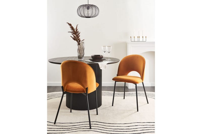 Set med 2 matstolar Covelo - Orange, svart - Möbler - Fåtölj & stolar - Matstol & köksstol