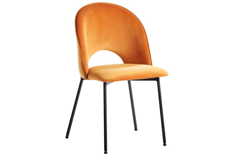 Set med 2 matstolar Covelo - Orange, svart - Möbler - Fåtölj & stolar - Matstol & köksstol