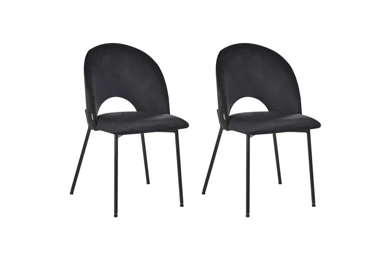 Set med 2 matstolar Covelo, Svart