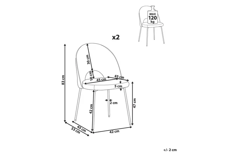 Set med 2 matstolar Covelo - Svart - Möbler - Fåtölj & stolar - Matstol & köksstol