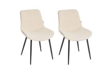 Set med 2 matstolar Dubrovnik - Beige, svart/Bouclé - Möbler - Fåtölj & stolar - Matstol & köksstol