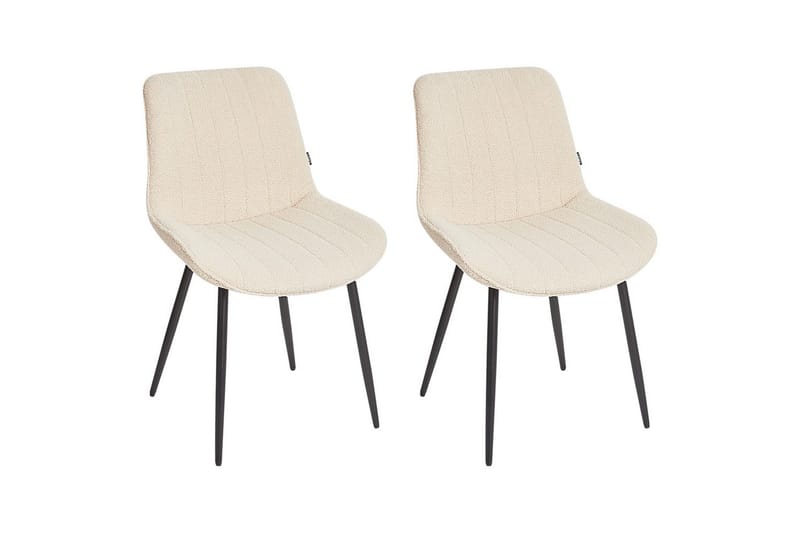 Set med 2 matstolar Dubrovnik - Beige, svart/Bouclé - Möbler - Fåtölj & stolar - Matstol & köksstol