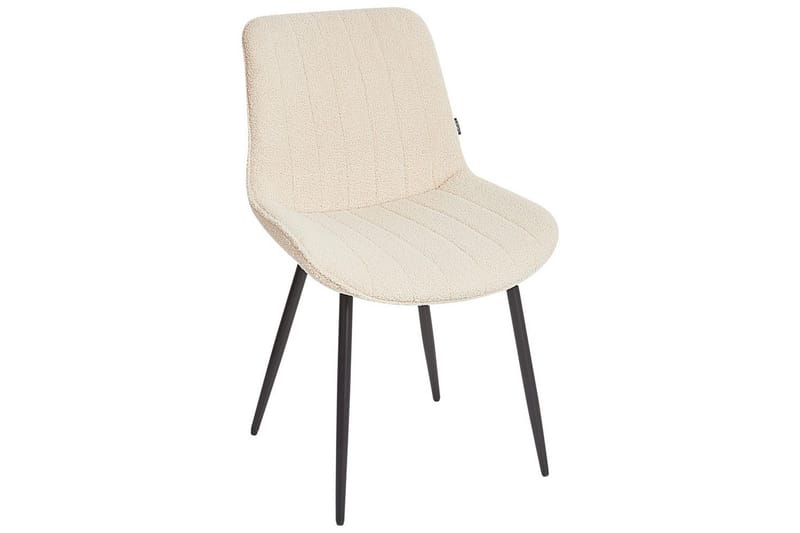 Set med 2 matstolar Dubrovnik - Beige, svart/Bouclé - Möbler - Fåtölj & stolar - Matstol & köksstol