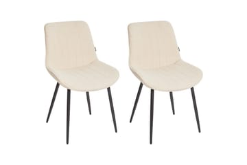 Set med 2 matstolar Dubrovnik - Beige, svart/Bouclé - Möbler - Fåtölj & stolar - Matstol & köksstol