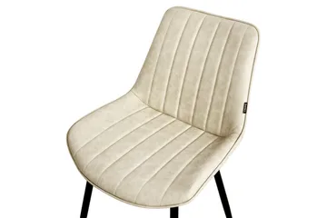 Set med 2 matstolar Dubrovnik - Beige, svart/Konstläder - Möbler - Fåtölj & stolar - Matstol & köksstol