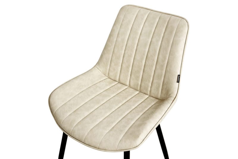 Set med 2 matstolar Dubrovnik - Beige, svart/Konstläder - Möbler - Fåtölj & stolar - Matstol & köksstol
