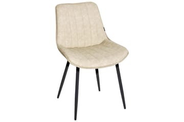Set med 2 matstolar Dubrovnik - Beige, svart/Konstläder - Möbler - Fåtölj & stolar - Matstol & köksstol