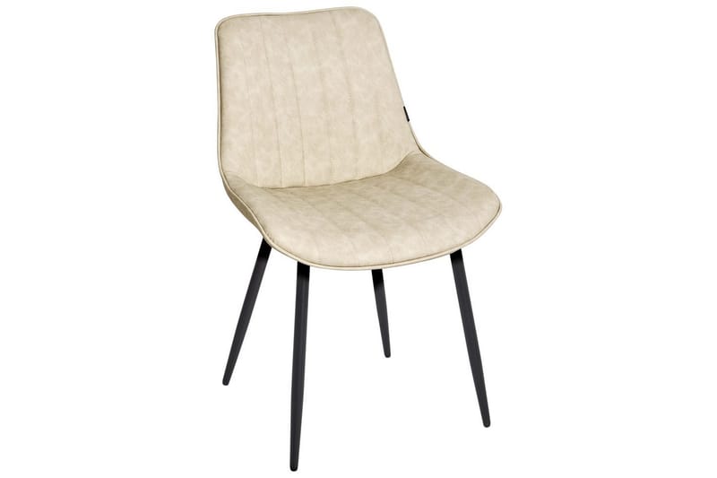 Set med 2 matstolar Dubrovnik - Beige, svart/Konstläder - Möbler - Fåtölj & stolar - Matstol & köksstol