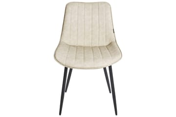 Set med 2 matstolar Dubrovnik - Beige, svart/Konstläder - Möbler - Fåtölj & stolar - Matstol & köksstol