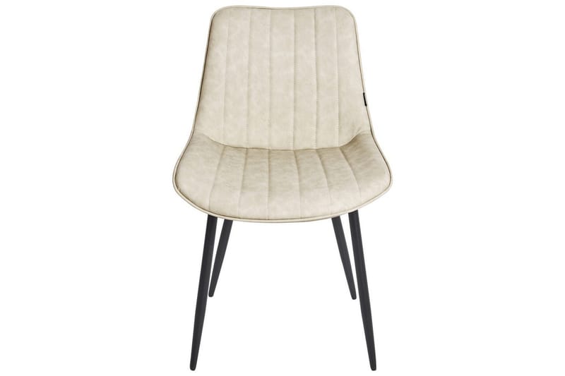Set med 2 matstolar Dubrovnik - Beige, svart/Konstläder - Möbler - Fåtölj & stolar - Matstol & köksstol