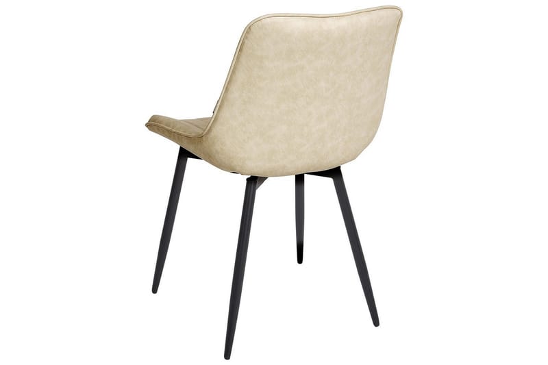 Set med 2 matstolar Dubrovnik - Beige, svart/Konstläder - Möbler - Fåtölj & stolar - Matstol & köksstol